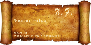Neuman Fülöp névjegykártya